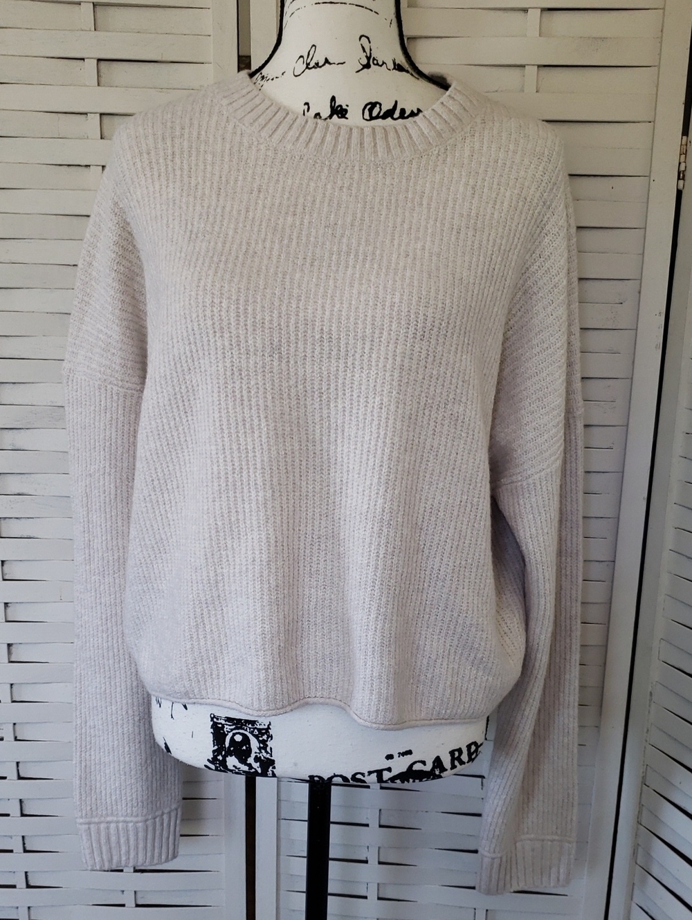 Abound Cozy Crewneck Sweater in Light Cream Size L New